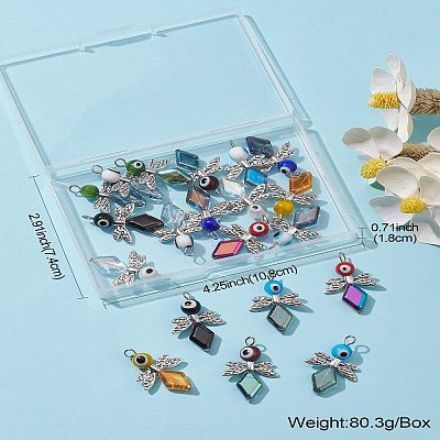20Pcs 10 Color Evil Eye Lampwork Pendants FIND-CJ0001-69-1