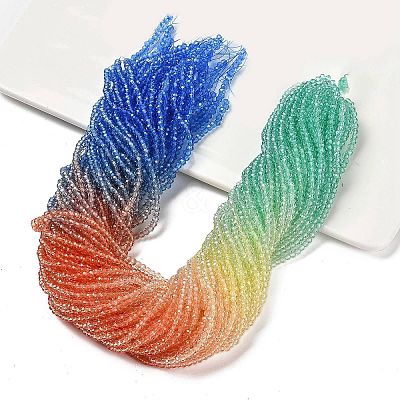 Transparent Painted Glass Beads Strands X1-DGLA-A034-T2mm-A02-1
