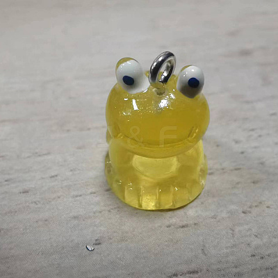 Luminous Translucent Resin Pendants RESI-WH0029-50P-08-1