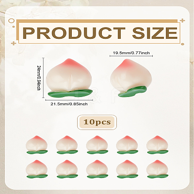 12Pcs Plastic Artificial Fruit Peach DJEW-LP0001-23-1