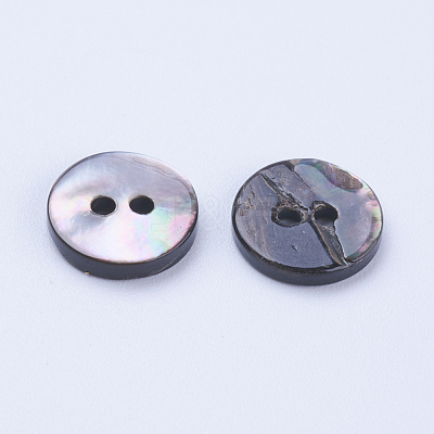 Natural Black Lip Shell Buttons SSHEL-F301-02-1
