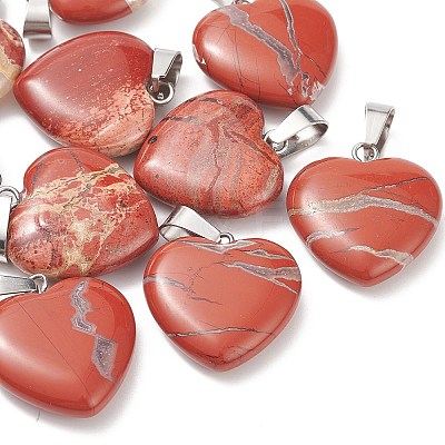Natural Red Jasper Pendants G-Q438-22-1