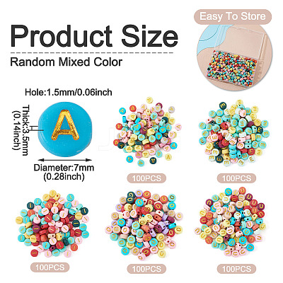 500Pcs 5 Colors Opaque Acrylic Beads OACR-TA0003-87-1