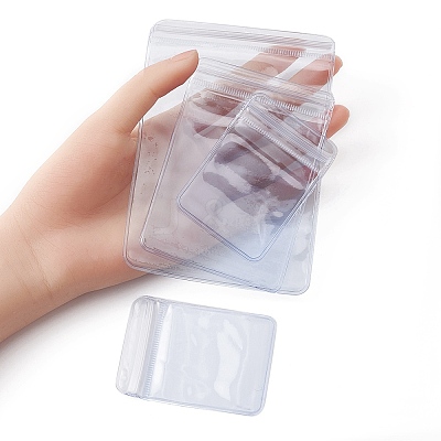60Pcs 3 Sizes Rectangle PVC Resealable Packaging Bags OPP-YW0001-02-1