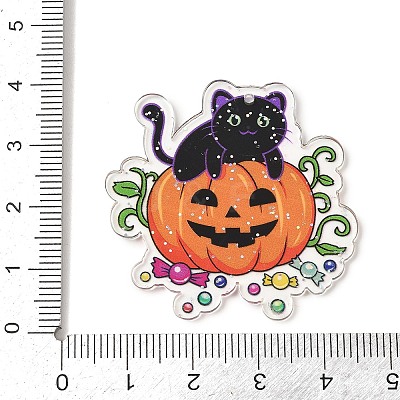 Halloween Printed Acrylic Pendants MACR-I041-02E-1