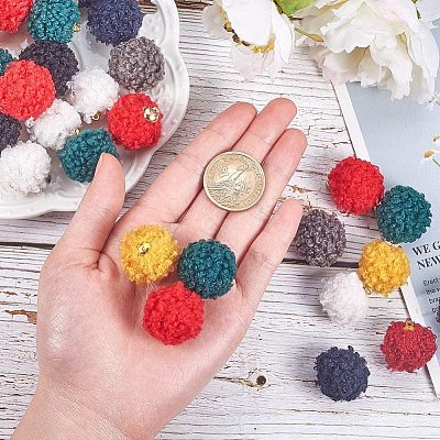 Handmade Cloth Fabric Covered Pendants WOVE-PH0001-13G-1
