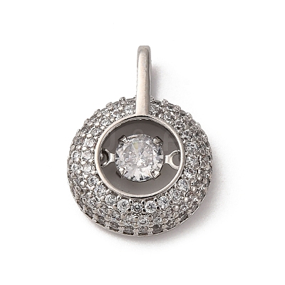 Brass Micro Pave Cubic Zirconia Pendants KK-Q070-01D-P-1