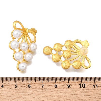 Alloy Resin Pearl Stud Earrings LS-EJEW-G466-12G-1