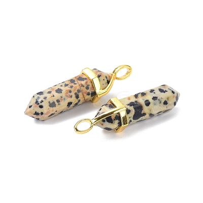 Natural Dalmatian Jasper Pointed Pendants G-G025-01G-33-1