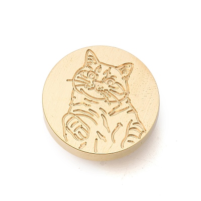 Golden Tone Wax Seal Brass Stamp Heads AJEW-U008-03G-15-1
