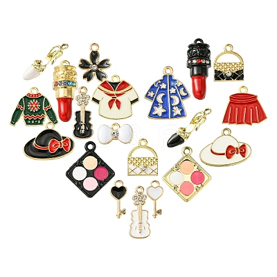 20Pcs 20 Styles Alloy Enamel Pendants ENAM-YW0003-91-1