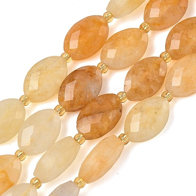 Natural Yellow Hematoid Quartz/Golden Healer Quartz Beads Strands G-A295-A06-01-1