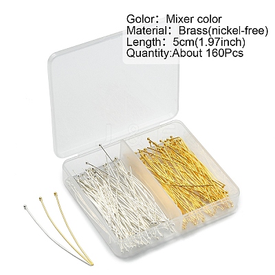 160Pcs 2 Colors Brass Ball Head Pins KK-YW0002-91-1