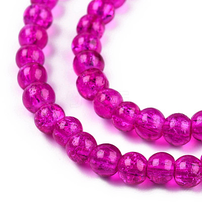Crackle Glass Beads Strands X-CCG-Q001-4mm-08-1