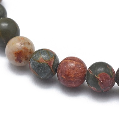 Natural Polychrome Jasper/Picasso Stone/Picasso Jasper Bead Stretch Bracelets BJEW-K212-C-001-1