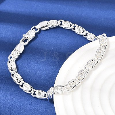 304 Stainless Steel Swirl  Link Bracelets for Women BJEW-K240-11S-1