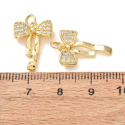 Brass Micro Pave Clear Cubic Zirconia Pendants CU-E003-06G-1