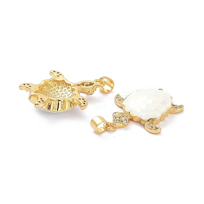 Real 18K Gold Plated Brass Micro Pave Clear Cubic Zirconia Pendants X-KK-D004-05G-D-1