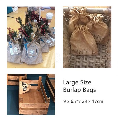 Burlap Packing Pouches Drawstring Bags ABAG-BC0001-04-1