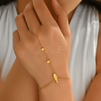 Summer Stainless Steel Fish Heart Link Bracelet for Women Party and Holiday Wear LQ3917-1