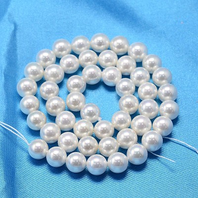 AB Color Plated Shell Pearl Round Bead Strands BSHE-L011-10mm-C001-1