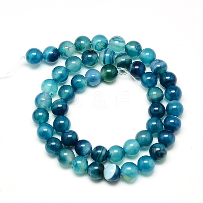 Natural Striped Agate/Banded Agate Beads Strands X-G-R003-03-1