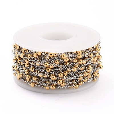 Two Tone 304 Stainless Steel Cable Chains CHS-B001-08-1
