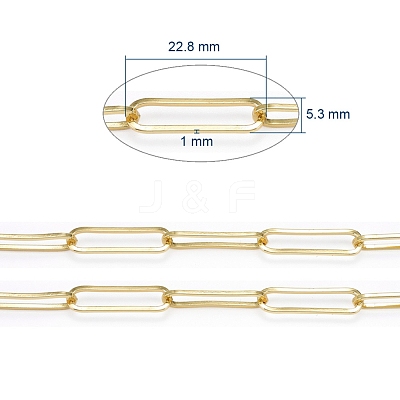 Soldered Brass Paperclip Chains CHC-G005-12G-1