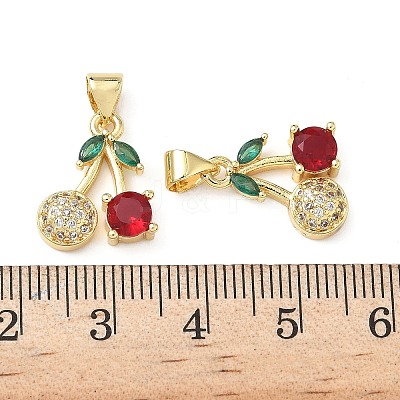 Brass Micro Pave Cubic Zirconia Pendants KK-L243-01G-01-1