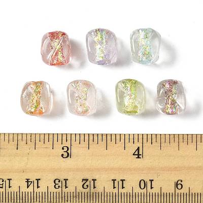 16Pcs 7 Colors Handmade Foil Lampwork Beads FOIL-FS0001-03-1