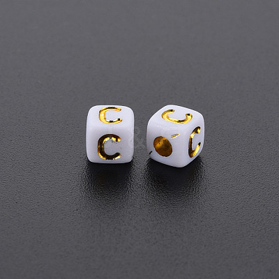 Opaque White Acrylic Beads MACR-Q242-010C-1