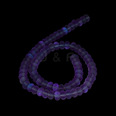Frosted Transparent Glass Beads Strands X-FGLA-M002-01D-1