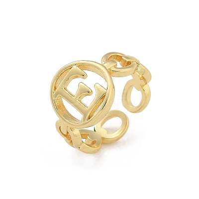 Brass Open Cuff Rings for Women RJEW-K289-01G-E-1