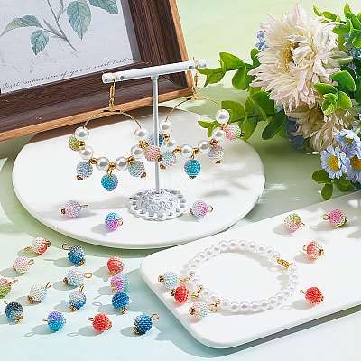 100Pcs Imitation Pearl Acrylic Pendants FIND-AR0004-61-1