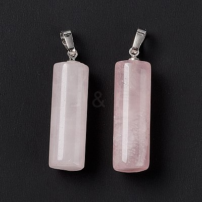 Natural Rose Quartz Pendants G-E135-02P-11-1