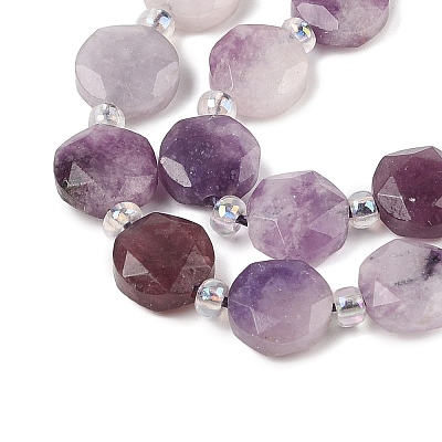Natural Lilac Jade/Lepidolite Beads Strands G-N342-76B-1