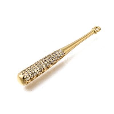Rack Plating Brass Micro Pave Cubic Zirconia Pendants ZIRC-F142-32B-G-1