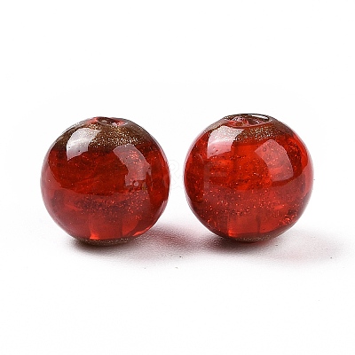 Handmade Gold Sand Lampwork Beads LAMP-C004-02-1