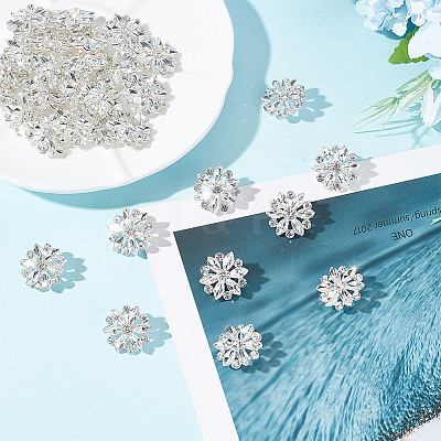 30Pcs Alloy Rhinestone Shank Bottons BUTT-HY0001-14S-1