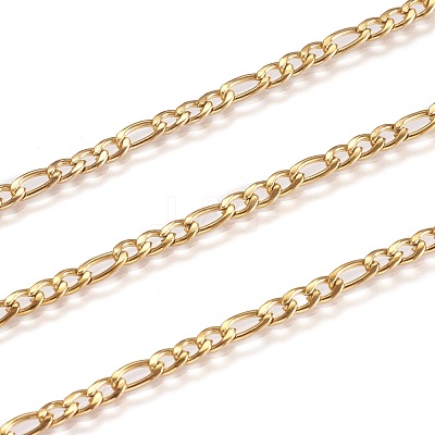 3.28 Feet Ion Plating(IP) 304 Stainless Steel Figaro Chains X-CHS-H007-30G-1