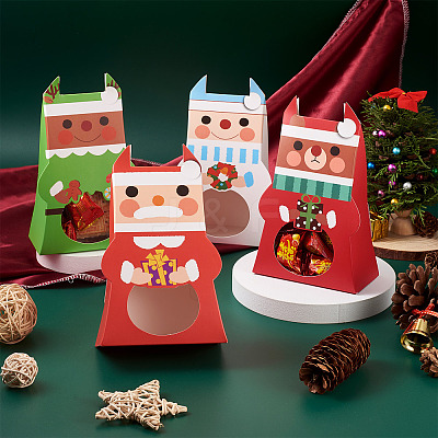 40Pcs 4 Colors Christmas Cardboard Paper Boxes CON-MB0001-03-1