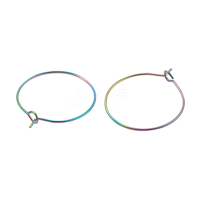 24Pcs 4 Size Ion Plating(IP) 316L Surgical Stainless Steel Hoop Earring Findings STAS-ZZ0001-03M-1