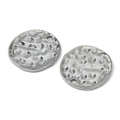 Alloy Blank Flat Round Hammered Pendants LS-PALLOY-M031-07B-1