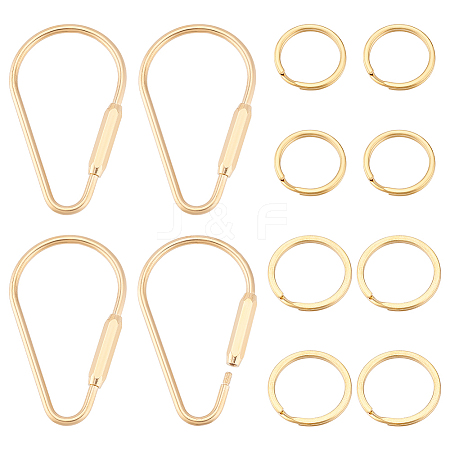 12Pcs 3 Styles Brass Keychain Clasps KK-PH0011-22-1