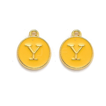 Golden Plated Alloy Enamel Charms X-ENAM-Q437-13Y-1