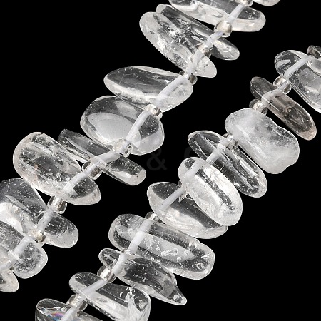 Natural Quartz Crystal Rock Crystal Beads Strands GG-CBADF20-A11-1