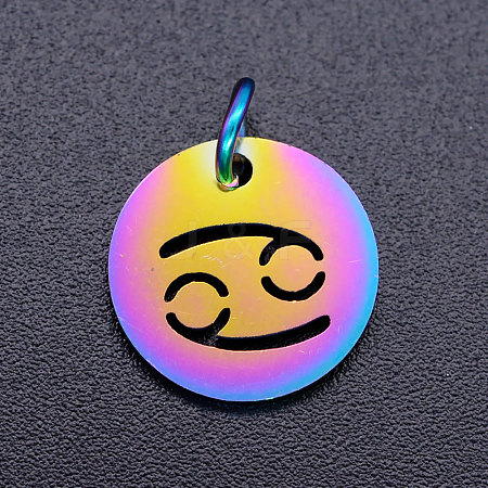 Rainbow Color Ion Plating(IP) 201 Stainless Steel Charms STAS-Q201-JN166-4-1