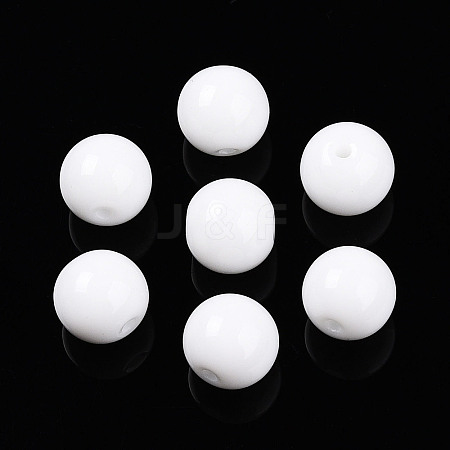 Opaque Solid Color Glass Beads GLAA-N007-8mm-A17-1
