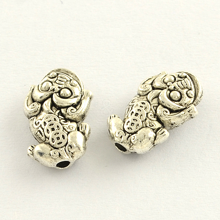 Feng Shui Tibetan Style Zinc Alloy Chinese Pixiu Beads X-TIBEB-Q053-09-1
