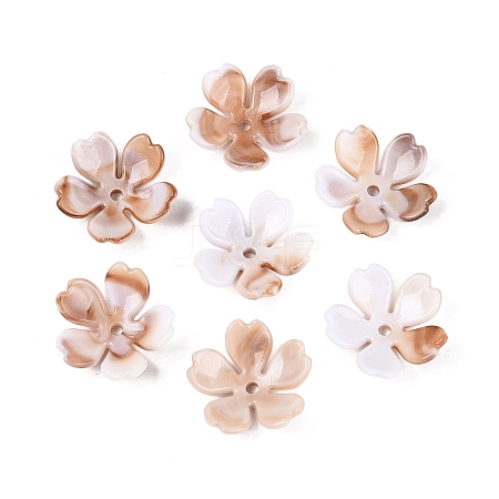 Two Tone Opaque Plastic Bead Caps KY-N025-48-1